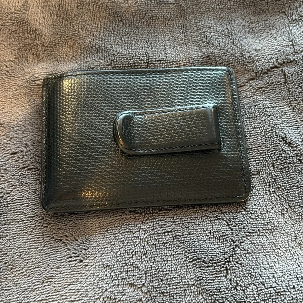 Tumi Leather Wallet Card Case Money Clip Leather